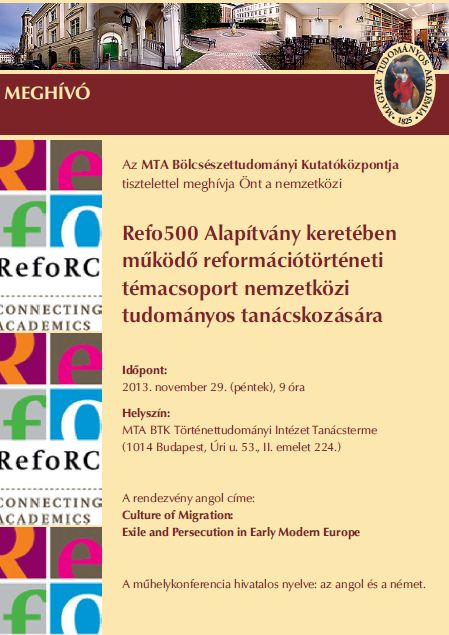 Refo500 nemzetközi konferencia a Történettudományi Intézetben