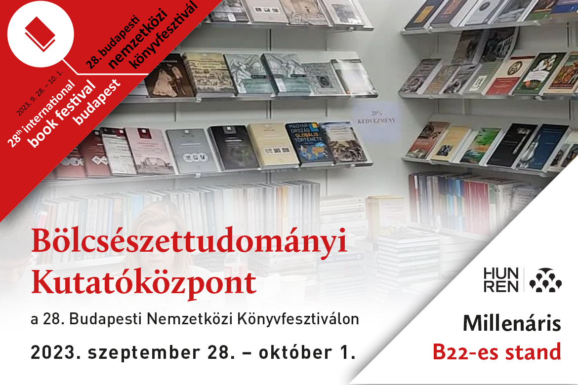 Kutatóközpontunk programjai a 28. Budapesti Nemzetközi Könyvfesztiválon