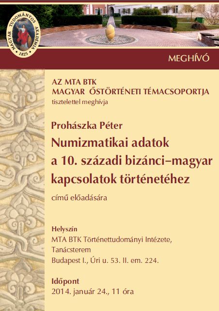Prohászka Péter előadása a Magyar Őstörténeti Témacsoport szervezésében