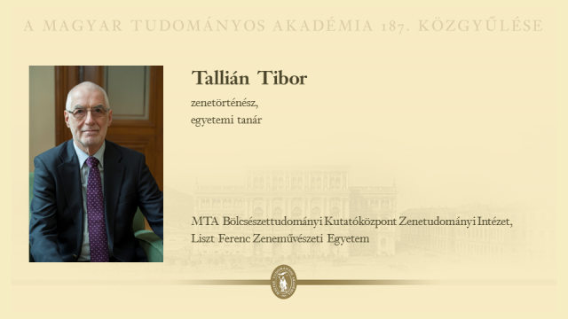 Akadémiai Díjjal tüntették ki Tallián Tibort